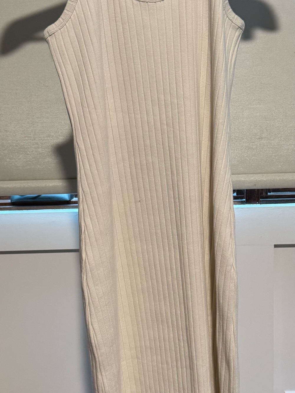 Vince Cream Ribbed Midi Dress